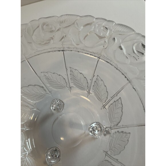 Crystal Compote Bowl Western Germany Hand Cut 24% Lead 3 Footed Pedestal Base - Picture 6 of 6